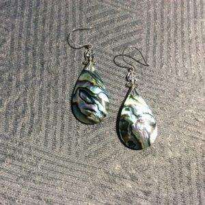 Abalone Shell Earrings in Sterling Silver